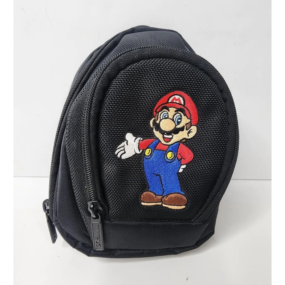Official Nintendo DS Mario Bros Carry Bag Mini Backpack Black New W Out Tags